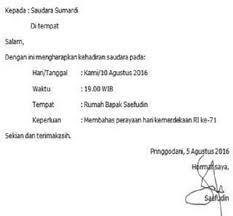 Berikut kumpulan contoh surat dinas resmi baik undangan, untuk pemerintah yang baik dan benar. 3 Contoh Surat Undangan Setengah Resmi Gambar