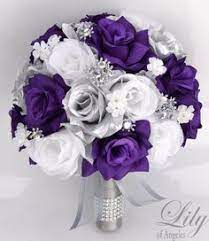 Wedding Bouquet Bridal Bouquet Bridesmaid Bouquet 17 Pieces Etsy Purple Wedding Bouquets Purple Wedding Flowers Wedding Bridal Bouquets
