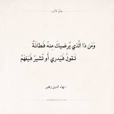 شعر بهاء الدين زهير ومن ذا الذي يرضيك منه فطانة عالم الأدب Wisdom Quotes Arabic Words Quotes