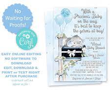 Mail Baby Shower Invitationsfacebook Baby Shower Etsy In 2021 Virtual Baby Shower Invitation Virtual Baby Shower Baby Shower Invitations For Boys