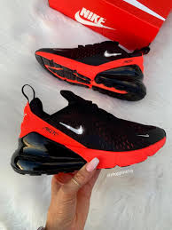 Black Crimson Air Max 270 Etsy In 2020 Red Nike Shoes Bling Nike Shoes Sneakers Fashion