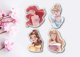 STICKER Disney Princesas Belle Ariel Cinderella Aurora 