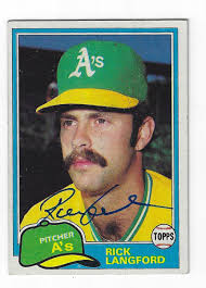 Autographed RICK LANGFORD 1981 Topps Card