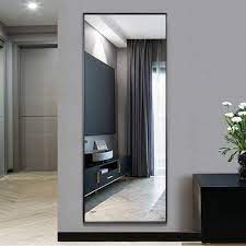 Full length mirror standing hanging or leaning against wall, aluminum alloy. Neutype Full Length Mirror Standing Hanging Or Leaning Against Wall Large Rectangle Bedroom Mirror Floor Mirror Dressing Mirror Wall Mounted Mirror Aluminum Alloy Thin Frame Black 65 X22 Amazon Co Uk Kitchen Home