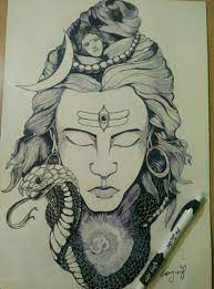 Mahadev Shiva Art Sketches Shiva Sketch