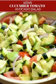 Asian Cucumber Tomato Avocado Salad Recipe Avocado Salad Recipes Benefits Of Eating Avocado