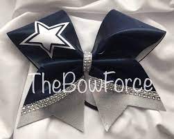 3 Cowboys Navy Silver White Star Cheer Bow 224195278 By Thebowforce On Etsy Https Www Etsy Com Listing 224195 Cheer Bows Cheerleading Bows Cheer Bows Diy