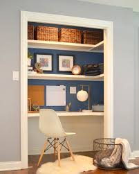 Add A Home Office To A Spare Closet Home Office Closet Home Office Design Closet Desk