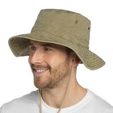Tom Franks Mens Cotton Safari Hat in Khaki