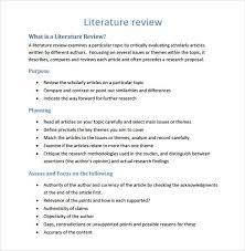Instead, organize the literature review into sections that present themes or identify trends, including relevant theory. Free 5 Sample Literature Review Templates In Pdf Ms Word Literature Review Template Literature Review Research Writing