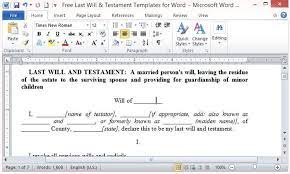 The last will and testament form contains the full legal name, ssn and address of the testator. Free Last Will And Testament Template For Word