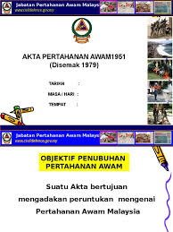Twitter rasmi angkatan pertahanan awam malaysia (apm) sebarang aduan majukan kepada pro@civildefence.gov.my. Akta 221 Akta Pertahanan Awam 1951 2