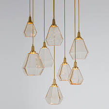 Hammerton Studio S Blown Glass Optic Motifs Beautifully Refract Led Light Through The Glass A Star Pendant Lighting Blown Glass Lighting Rectangular Chandelier