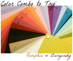 Working as an accent color, the orange hue is paired with pastel colors, including pale blue and soft lilac, which are perfect complements because of their lighter tones. Color Combo To Try Pumpkin Burgundy College Fashion