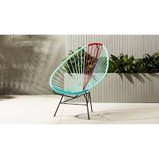 Acapulco Aqua Red Egg Outdoor Chair Cb2 Modern Outdoor Chairs Outdoor Chairs White Lounge Chair