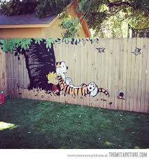 Awesome Fence Calvin And Hobbes Fence Art Fence Paint