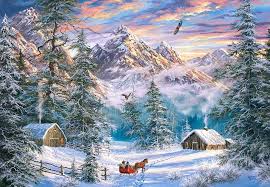 WINTER IN THE MOUNTAINS - Play Jigsaw Puzzle for free at Puzzle Factory