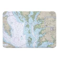 Nautical Chart Chesapeake Bay Md Va Bath Rug