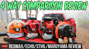 4 way lawn care blower comparison redmax 8500 vs stihl br 700 vs echo 770t vs maruyama bl9000