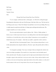 Chicago Style For The Students Essay Format Chicago Style Teaching Us History