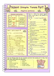 глагол To Be в Present Simple упражнения для детей Present Simple Tense Part 3 Negative Sentences 3 Pages 6 Different Tasks With Key With Vocabul Exercicios De Ingles Aulas De Ingles Aprender Ingles