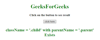 How To Find The Parent Class Name With Known Class In Jquery Geeksforgeeks