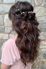 45 Perfect Half Up Half Down Wedding Hairstyles Wedding Forward Wedding Hairstyles For Long Hair Half Up Hair Curls For Long Hair