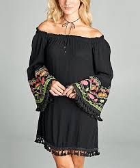 velzera black embroided sleeve off shoulder dress plus zulily off shoulder dress dresses sleeves