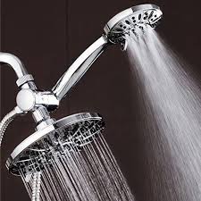 Aquadance 7 Premium High Pressure 3 Way Rainfall Shower Combo Combines The Best Of Both Worlds Enjoy Luxurious 6 Setting Rain Showerhead And 6 Setting Hand H Rainfall Shower Head Shower Heads Dual
