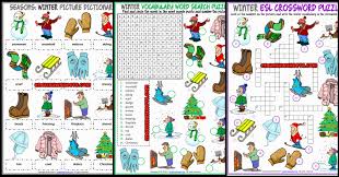 Winter weather crossword puzzle answer key | woo! Winter Esl Vocabulary Worksheets