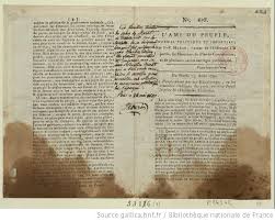 Copies Of L Ami Du Peuple Stained With Marat S Children Of The Revolution Stain French Revolution