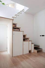 Home Designing Space Saving Stair Storage Design In Plywood Staircase Design Stairs Design Home Stairs Design