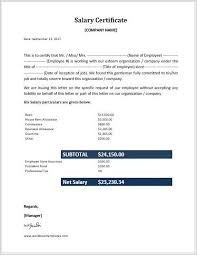 19 Salary Certificate Formats Word Excel Pdf Templates Certificate Format Certificate Templates Free Certificate Templates