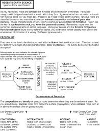 Rock Type Identification Flow Chart Pdf Free Download