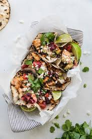 Preheat your grill or grill pan to high. Blackened Salmon Tacos With Blood Orange Avocado Salsa And Queso Fresco