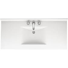 Swanstone Contour 43 In Solid Surface Vanity Top In White With White Basin Cv2243 010 Th Solid Surface Vanity Top Vanity Tops With Sink Bathroom Vanity Tops