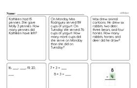 Solve a range of math problems. First Grade Word Problem Worksheets Edhelper Com
