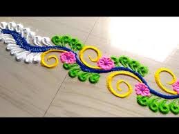 Rangoli Designs With Flowers Innovative Border Rangoli Design By Jyoti Rathod Youtube Rangoli Designs Images Rangoli Designs Rangoli Border Designs
