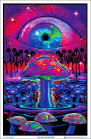 Mushrooms Blacklight Poster 23 X 35 Black Light Posters Trippy Wallpaper Trippy Painting