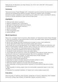 For these reasons, we think a hybrid resume format is the ideal choice. Telecommunication Project Manager Templates Mpr