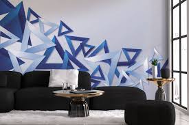 Find your perfect hd wallpaper for your phone, desktop, website or more! 3d Blue Triangles Print A Wallpaper