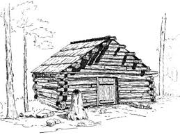 Mountain Cabin Line Drawing Cabin By Stream Drawings Cabin Mountain Cabin Drawings