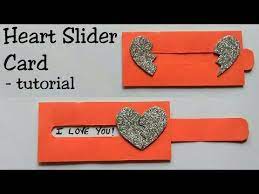 Creating homemade cards is a touching way to show your boyfriend that your care for him. Heart Slider Card Tutorial Love Slider Card Tutorial Card Making Idea Youtube Card Tutorial Slider Cards Birthday Cards Diy