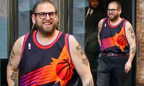 All the best phoenix suns gear and collectibles are at the official online store of the nba. Jonah Hill Shows Off His Guns In Phoenix Suns Jersey Tucked Into Trousers While Out In New York Daily Mail Online