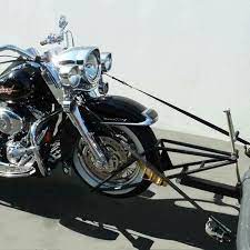 The platform easily adjusts to any bike size. Motorcycle Cradle Trailer Hitch Caddy Dolly Other Front Wheel Towing System