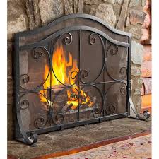 Plow Hearth 1 Panel Iron Fireplace Screen Reviews Wayfair Georgian fire screen guard protector protection fireplace coal brass black.