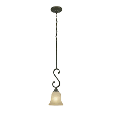 Portfolio Linkhorn 6 In Iron Stone Wrought Iron Mini Etched Glass Bell Pendant 35 Adjustable Mini Pendant Lights Pendant Light Glass Shades