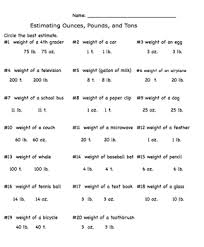 An ounce is a unit of weight equal to 1/16 th of a pound or about 28.35 grams. Measurement Estimation Ounces Pounds And Tons Worksheet Repinned By Totetude Com Measurement Estimation Worksheet Works Measurement Worksheets