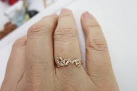 Love Ring Gold Ring With Zirconia Valentine Ring Promise Etsy Valentine Ring Love Ring Gold Rings