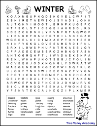 They are also a fun way to entertain children when the weather makes it hard to get outdoors, or you need a quiet time activity for older kids while the. Free Printable Winter Word Searches For Kids Tree Valley Academy